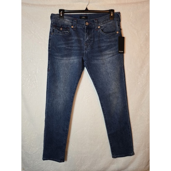 True Religion Men's 32×32 Rocco Skinny Fit‎ Stretch Jeans in Medium Submerge New